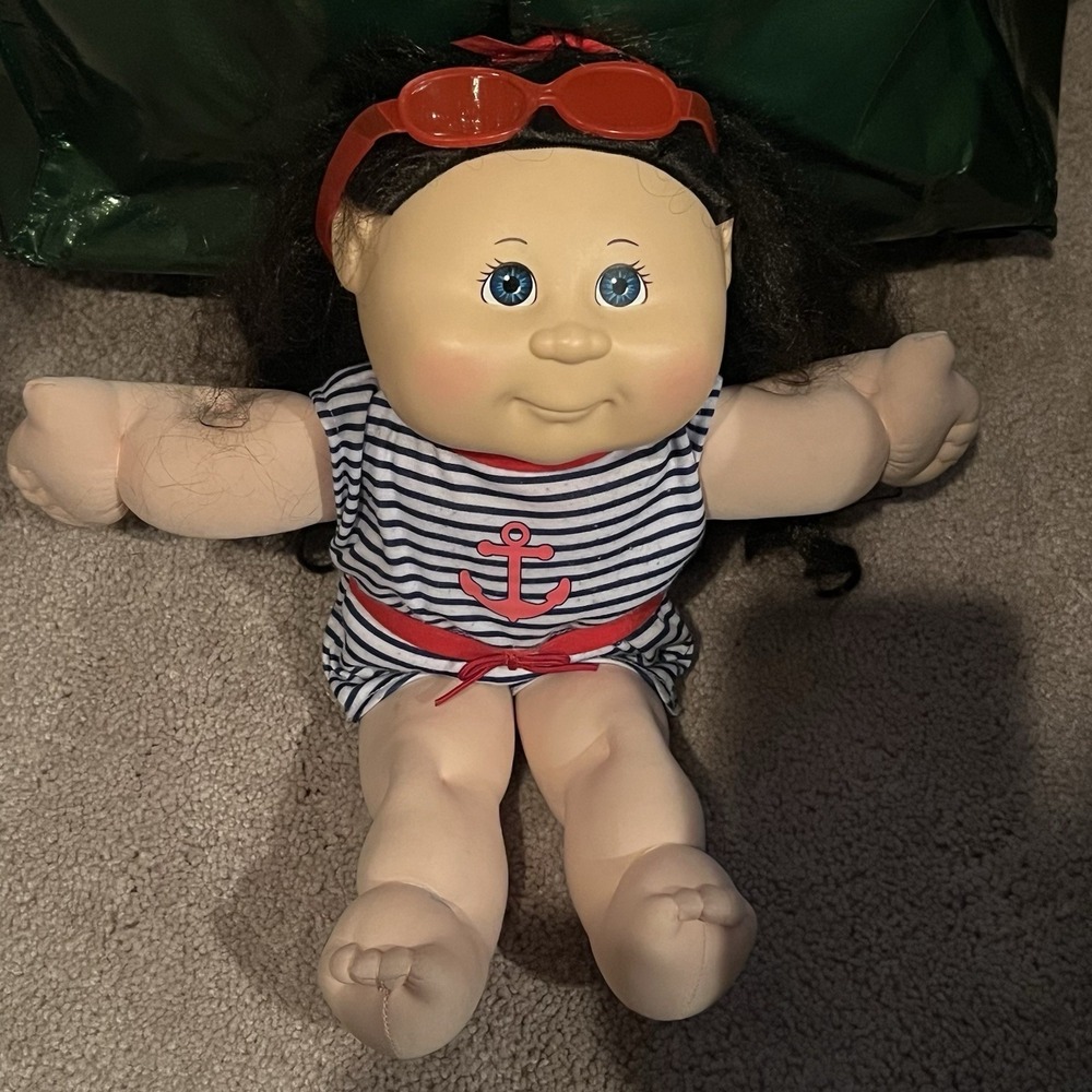 Cabbage Patch Kids Soft Sculpt Doll Nautical Outfit Sunglasses No Shoes